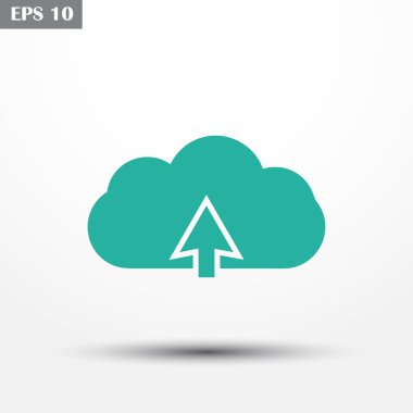 Bulut, vektör çizim düz simgesi.