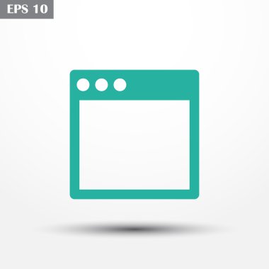 Tarayıcı simgesini, vektör çizim. Düz tasarım stili