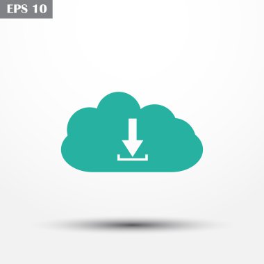 Bulut, vektör çizim düz simgesi.