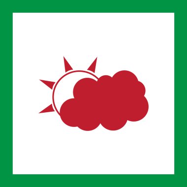 Bulut, vektör çizim düz simgesi.