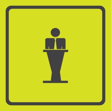 işadamı simgesi, vektör çizim. Düz tasarım stili