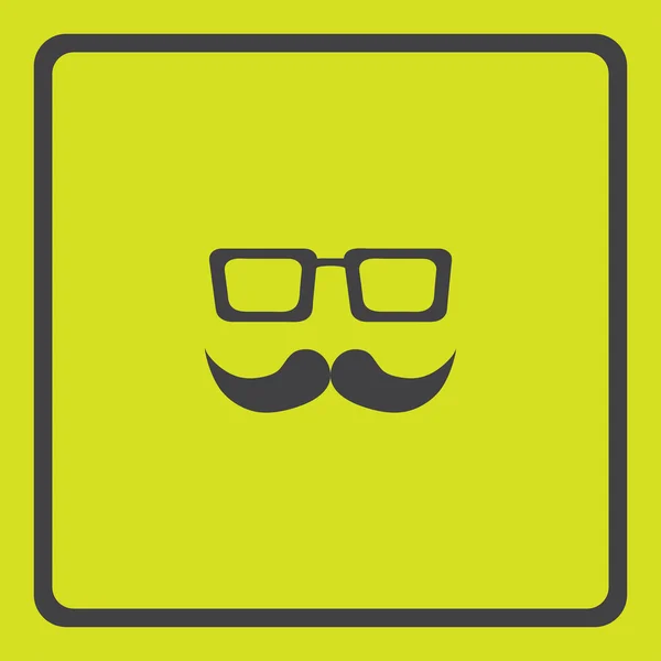 Icône moustache et lunettes, illustration vectorielle. Style design plat . — Image vectorielle