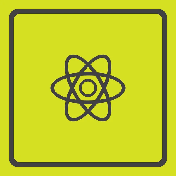 Atom-ikonen i trendiga platt stil isolerad på grön bakgrund — Stock vektor