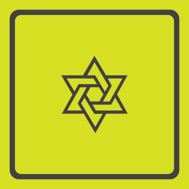 David yıldız simgesi, vektör çizim. Düz tasarım stili.