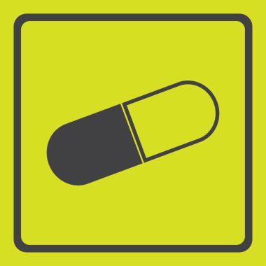 Hapları simgesi. Düz tasarım stili.