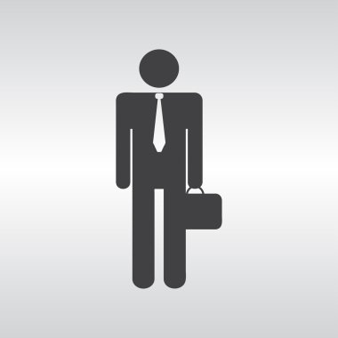 işadamı simgesi, vektör çizim. Düz tasarım stili