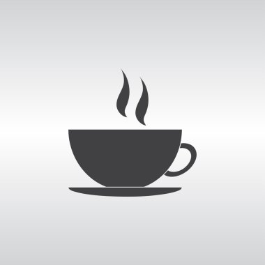 Bir fincan kahve vektör çizim. Düz tasarım stili