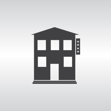 House simge. Yuvarlak düğmesi. Vektör çizim