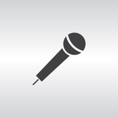 Mikrofon ikonu, vektör illüstrasyonu. Düz tasarım biçimi.