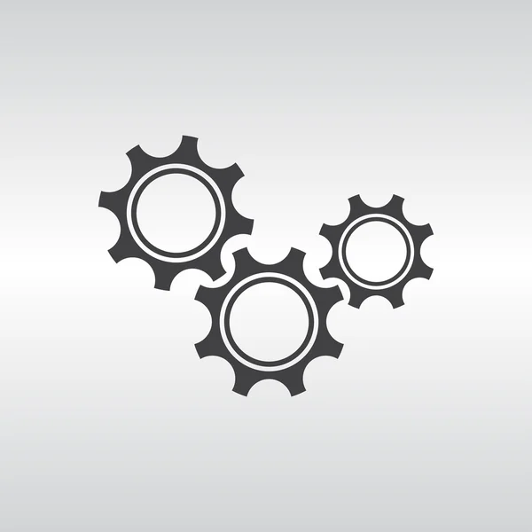 Gears vector icon. Flat design style — Stock Vector