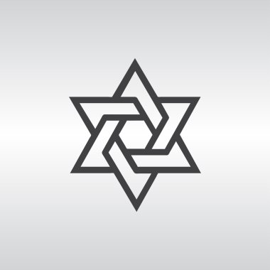 David yıldız simgesi, vektör çizim. Düz tasarım stili.