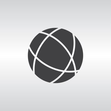 Küre simgesi. Düz tasarım stili