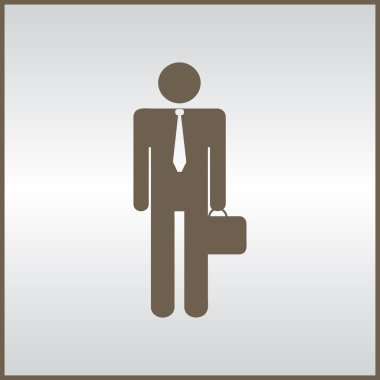 işadamı simgesi, vektör çizim. Düz tasarım stili