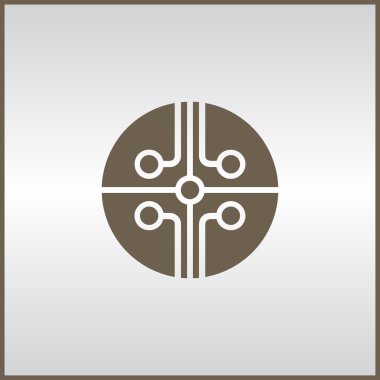 çip simgesi, vektör çizim. Düz tasarım stili