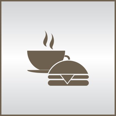 Bir fincan kahve vektör çizim. Düz tasarım stili