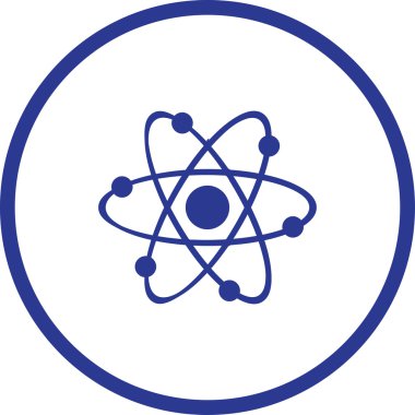 Atom simgesi, vektör çizim. Düz tasarım stili.