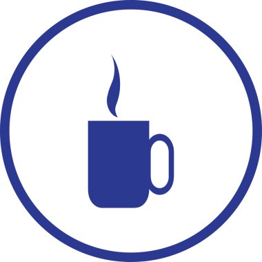 Bir fincan kahve vektör çizim. Düz tasarım stili