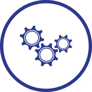Gears'ı simge vektör. Düz tasarım stili