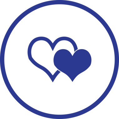 Kalp ikonu, vektör çizimi. düz tasarım biçimi