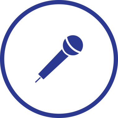 Mikrofon ikonu, vektör illüstrasyonu. Düz tasarım biçimi.