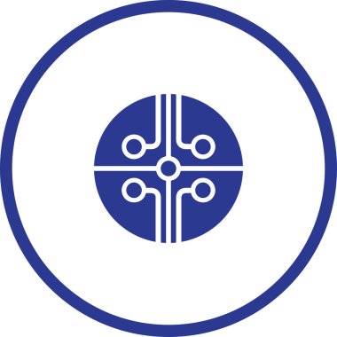 çip simgesi, vektör çizim. Düz tasarım stili