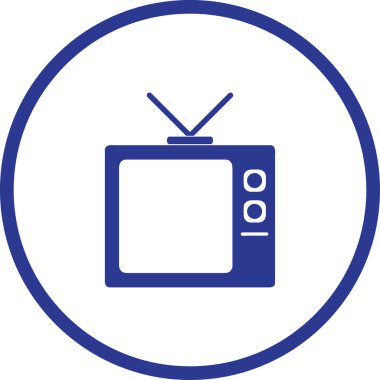 Tv kutusunun düz simgesi