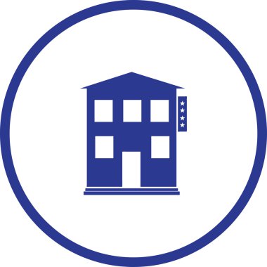 House simge. Yuvarlak düğmesi. Vektör çizim