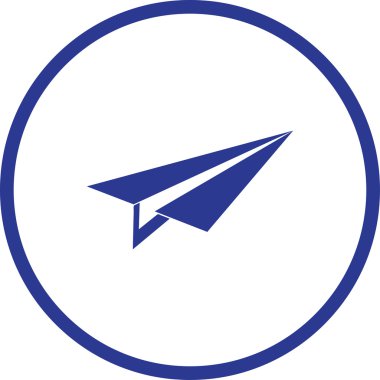 Uçak simgesi, vektör çizim. Düz tasarım