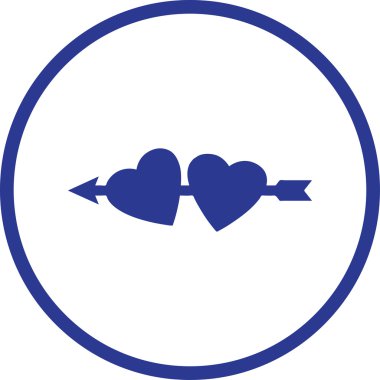 Kalp ikonu, vektör çizimi. düz tasarım biçimi