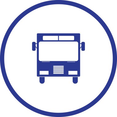 Otobüs simgesi, vektör illüstrasyonu. Düz tasarım biçimi