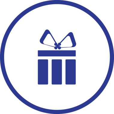 Hediye simgesi. Vektör çizim. Düz tasarım stili.