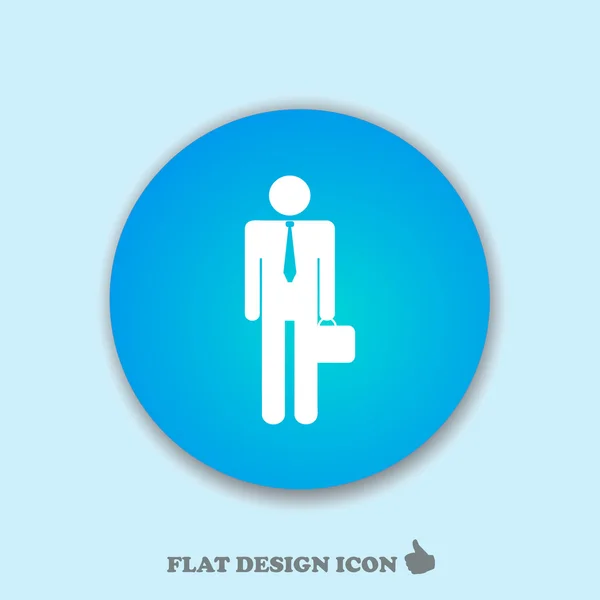 Icono de hombre de negocios, ilustración vectorial. Estilo de diseño plano — Vector de stock