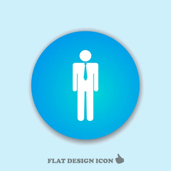 Businessman icon, vector illustration. Flat design style — Stock Vector