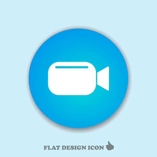 Icono de videocámara, ilustración vectorial. Estilo de diseño plano . — Vector de stock