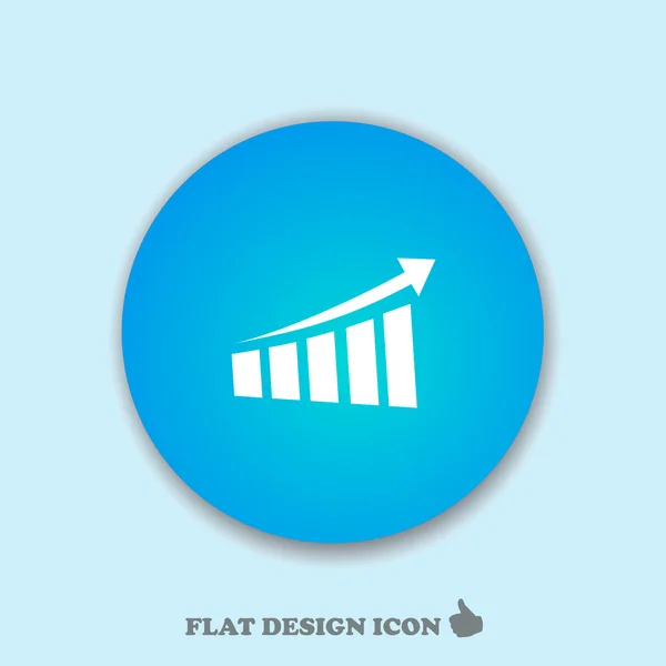 Icono del gráfico, ilustración vectorial. estilo de diseño plano — Vector de stock