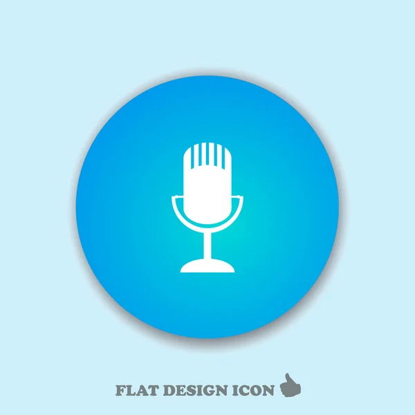 Microfoon icoon, vectorillustratie. Vlakke ontwerpstijl. — Stockvector