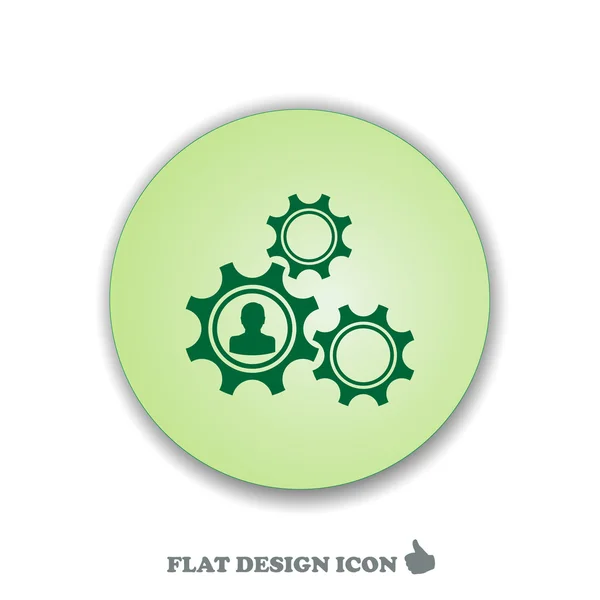 Gears vector icon. Flat design style — Stock Vector