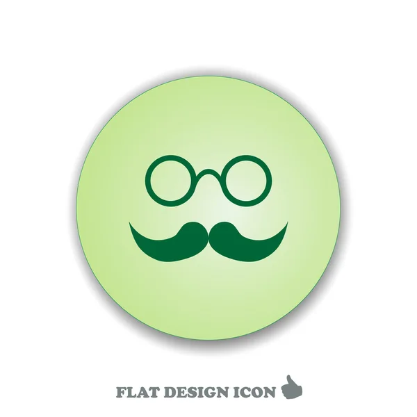 Icône moustache et lunettes, illustration vectorielle. Style design plat . — Image vectorielle