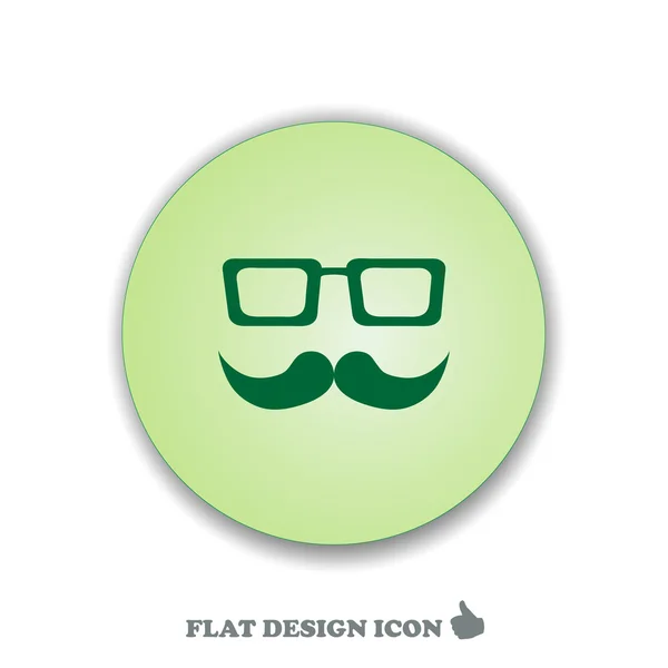 Bigode e óculos ícone, ilustração vetorial. Estilo de design plano . — Vetor de Stock