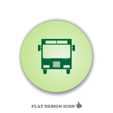 Otobüs simgesi, vektör illüstrasyonu. Düz tasarım biçimi