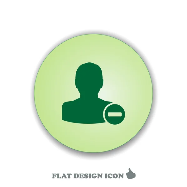 Remove contact icon. Flat design style — Stock Vector