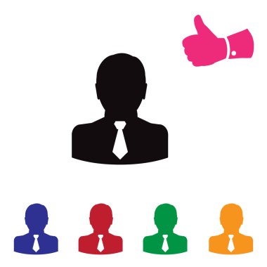 işadamı simgesi, vektör çizim. Düz tasarım stili