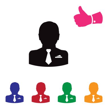 işadamı simgesi, vektör çizim. Düz tasarım stili