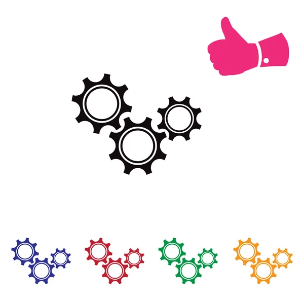 Gears'ı simge vektör. Düz tasarım stili