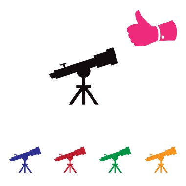 Spyglass vektör simgesi. Düz tasarım stili