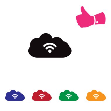 Bulut vektör veri bloğu Icon set