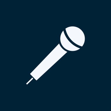 Mikrofon ikonu, vektör illüstrasyonu. Düz tasarım biçimi.