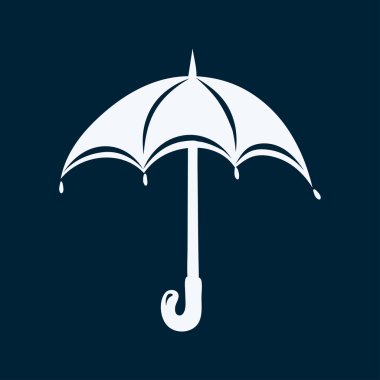 şemsiye simgesi, vektör illüstrasyonu