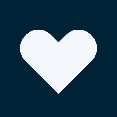 Kalp ikonu, vektör çizimi. düz tasarım biçimi