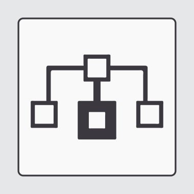 Akış şeması simgesi, vektör çizim. Düz tasarım stili